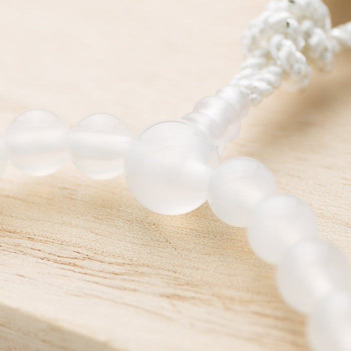 数珠・女性用 白瑪瑙 7mm 正絹房 念珠
