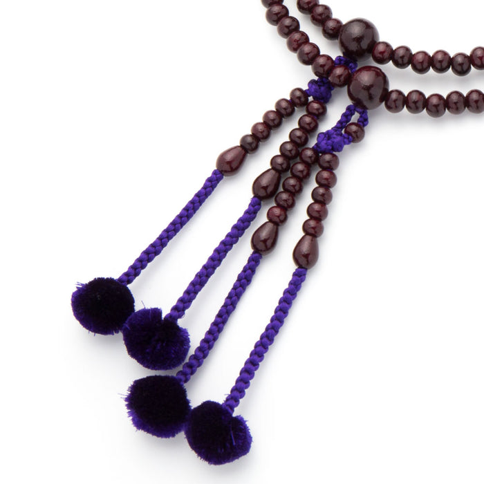 数珠・女性用 真言宗仕様本式数珠 紫檀 念珠