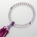 数珠・女性用 本水晶 7mm 銀花かがり房 紫水晶仕立