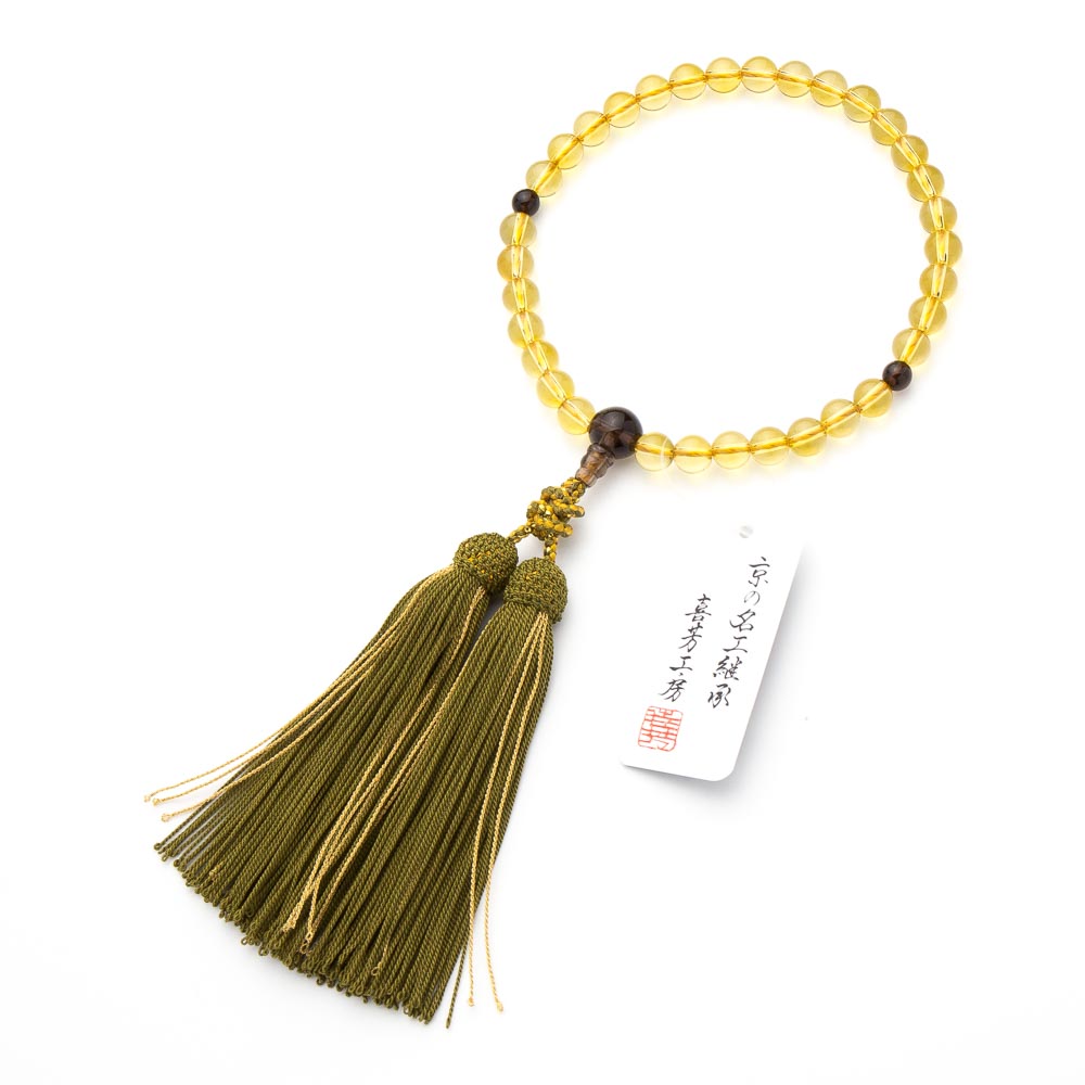 数珠・女性用 黄水晶 8mm 茶水晶仕立 念珠 — 仏壇・仏具専門店 ぶつ