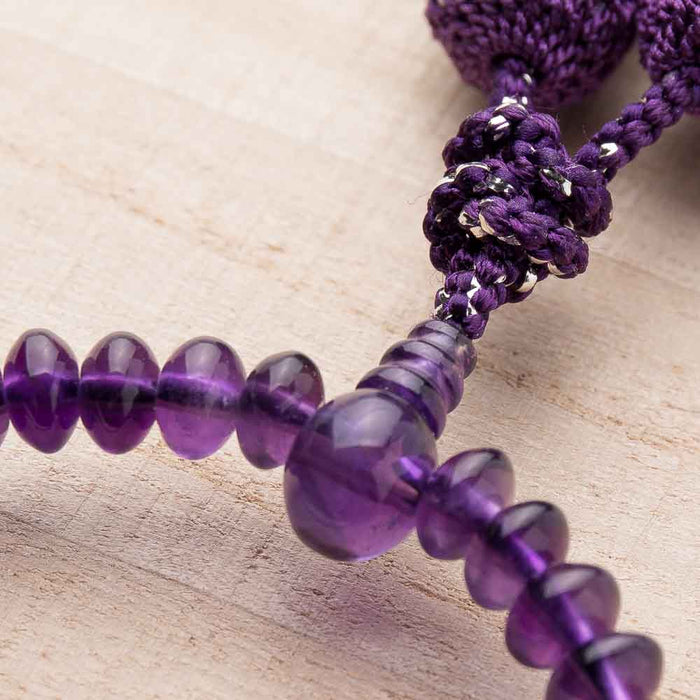 数珠・女性用 紫水晶 平玉 7mm 念珠