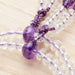 数珠・女性用 本水晶スターシェイプカット ローズアメジスト仕立 二連 正絹房