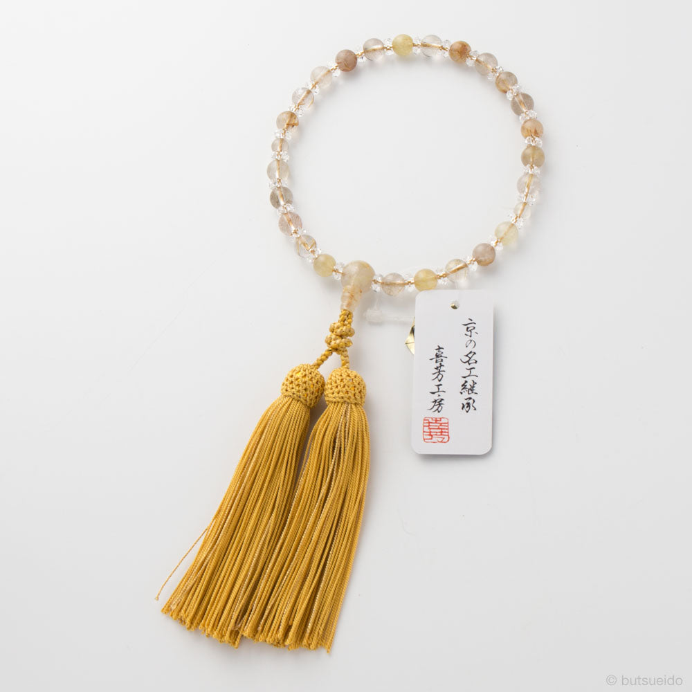 数珠・女性用 金線水晶8mm・水晶切子コンビ — 仏壇・仏具専門店 ぶつ
