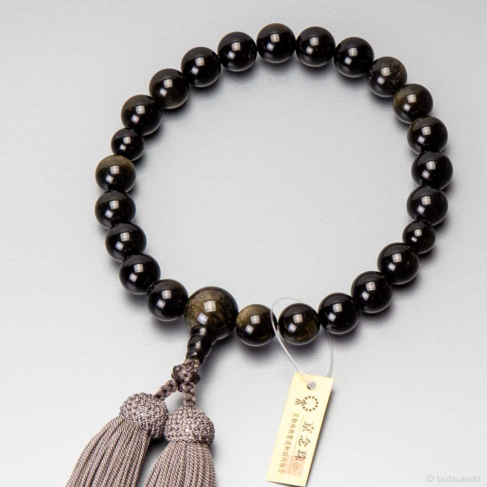 数珠 男性用 金耀石22玉 上仕立 正絹房 — 仏壇・仏具専門店 ぶつ