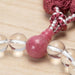 数珠 女性用 本水晶8mm玉 薔薇石仕立 正絹蛍房