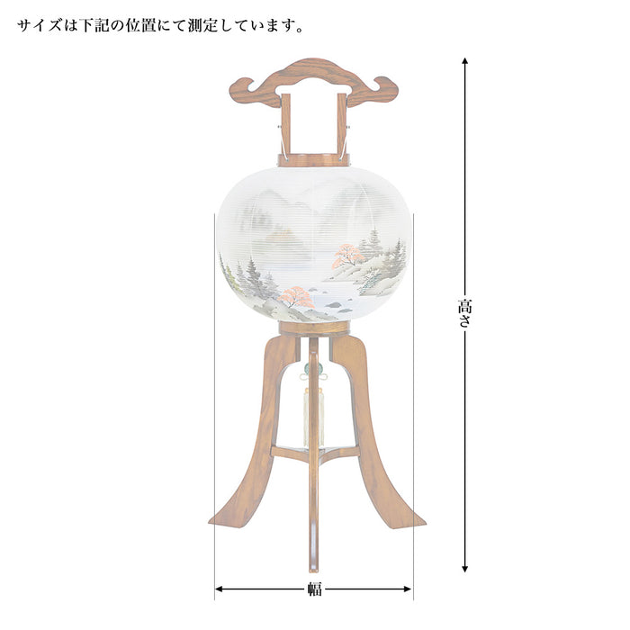 盆用品・さくら6号（菊/絹重絵/一対/LED電池灯仕様）【メーカー取寄品】